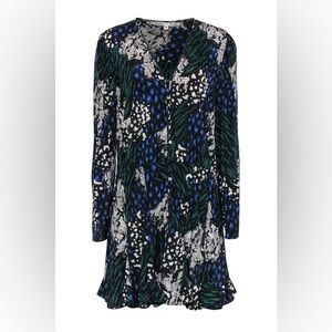 Veronica Beard - Black Animal Print Button Front Shift Dress